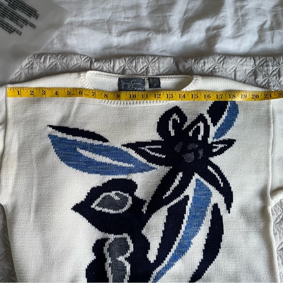 Vintage Jimmy Garcia Hand Loomed Abstract Floral Sweater • Size Medium - Picture 6 of 15